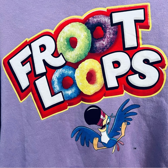 Kellogg’s Froot Loops Toucan Sam Pullover Hoodie Lt. Purple Fleece Inside Unisex - Picture 6 of 7